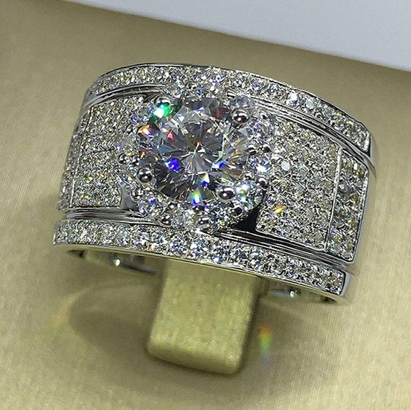 FIRM🆕️2ct Lab Created/Simulated Diamonds 925 Sterling Silver Ring - Picture 5 of 10